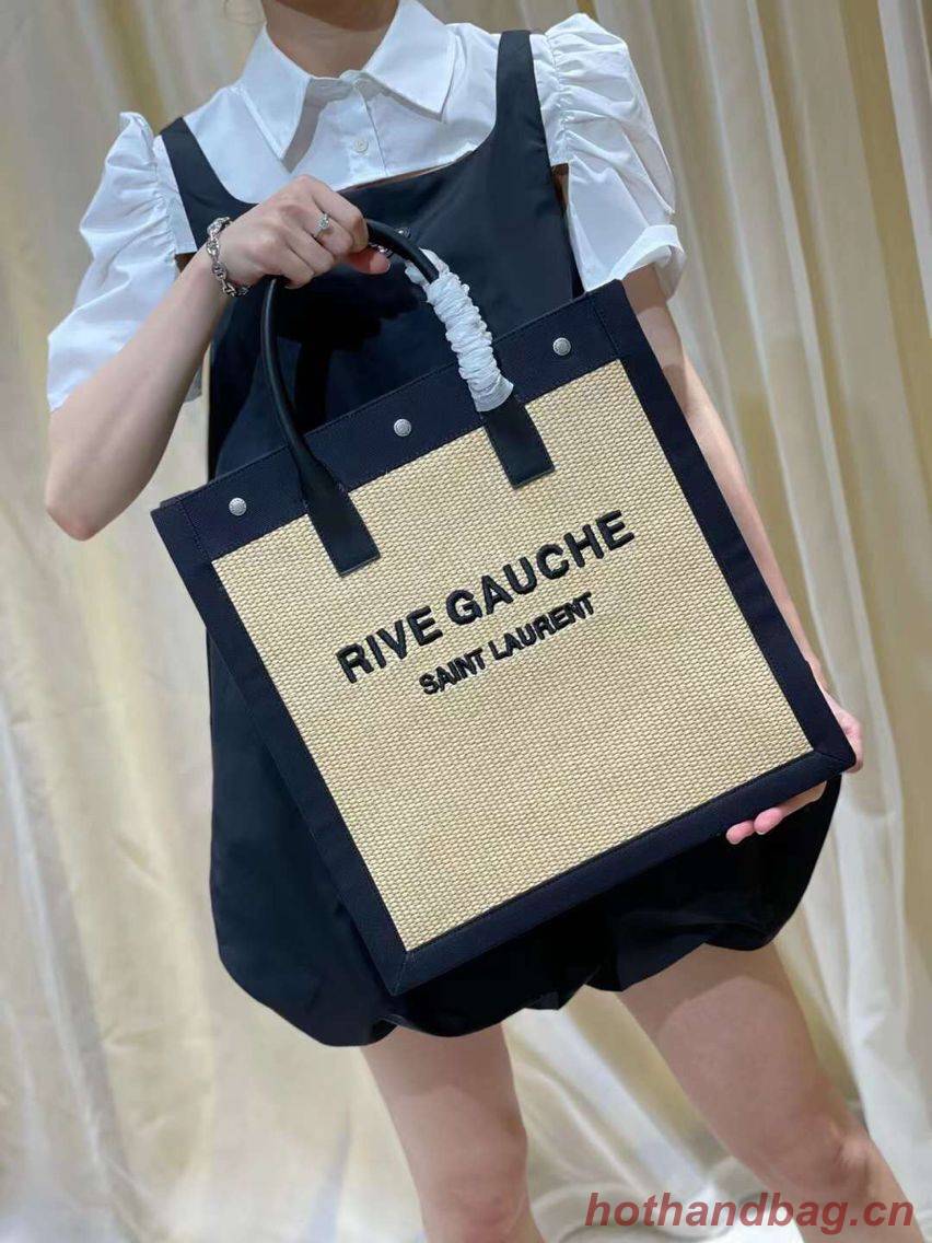 Yves Saint Laurent RIVE GAUCHE N/S SHOPPING BAG IN COTTON 9E1070 Beige Yves Saint Laurent RIVE GAUCHE N/S SHOPPING BAG IN COTTON 9E1070 Beige