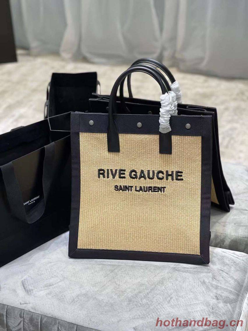 Yves Saint Laurent RIVE GAUCHE N/S SHOPPING BAG IN COTTON 9E1070 Beige Yves Saint Laurent RIVE GAUCHE N/S SHOPPING BAG IN COTTON 9E1070 Beige