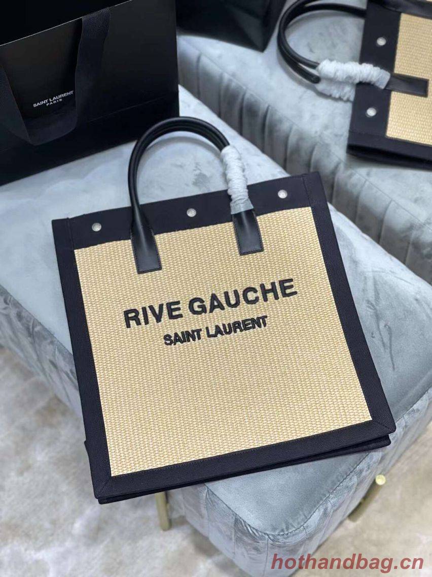 Yves Saint Laurent RIVE GAUCHE N/S SHOPPING BAG IN COTTON 9E1070 Beige Yves Saint Laurent RIVE GAUCHE N/S SHOPPING BAG IN COTTON 9E1070 Beige