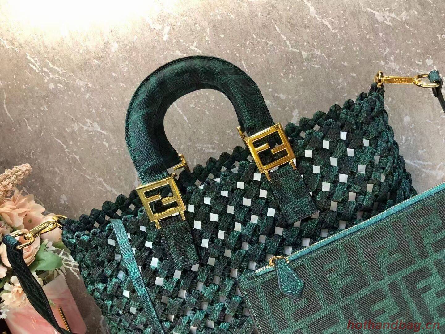 Fendi Weave Bag F6501 blackish green Fendi Weave Bag F6501 blackish green
