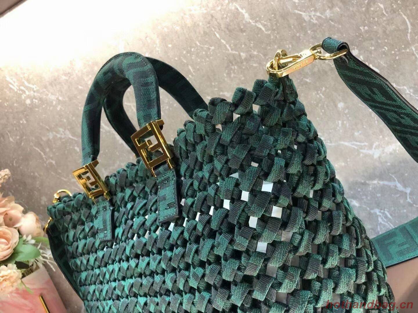 Fendi Weave Bag F6501 blackish green Fendi Weave Bag F6501 blackish green