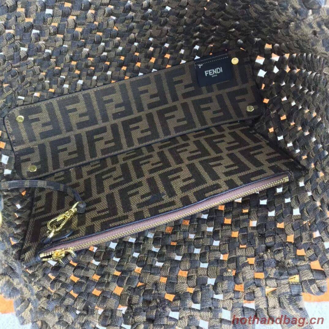 Fendi Weave Bag F6501 brown Fendi Weave Bag F6501 brown