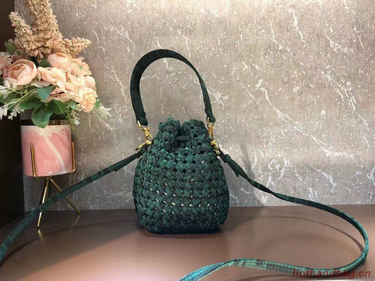 Fendi Weave MON TRESOR mini-bag 8BS010A3 blackish green Fendi Weave MON TRESOR mini-bag 8BS010A3 blackish green