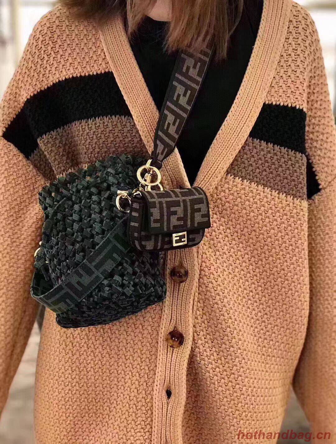 Fendi Weave MON TRESOR mini-bag 8BS010A3 blackish green Fendi Weave MON TRESOR mini-bag 8BS010A3 blackish green