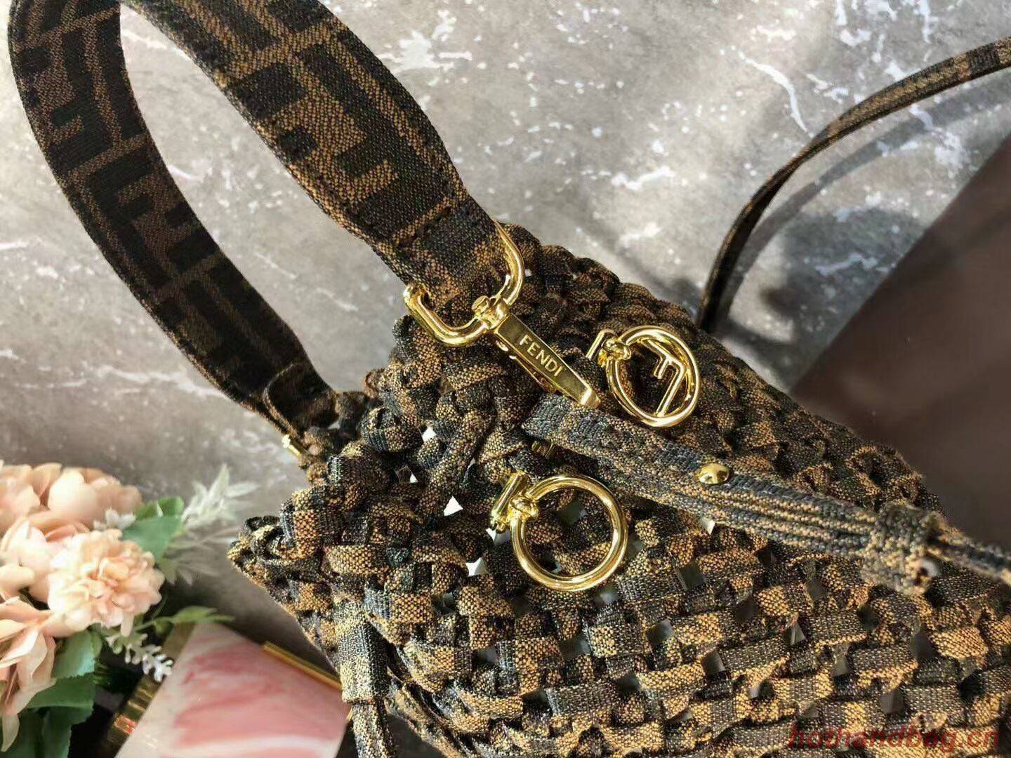 Fendi Weave MON TRESOR mini-bag 8BS010A3 brown Fendi Weave MON TRESOR mini-bag 8BS010A3 brown