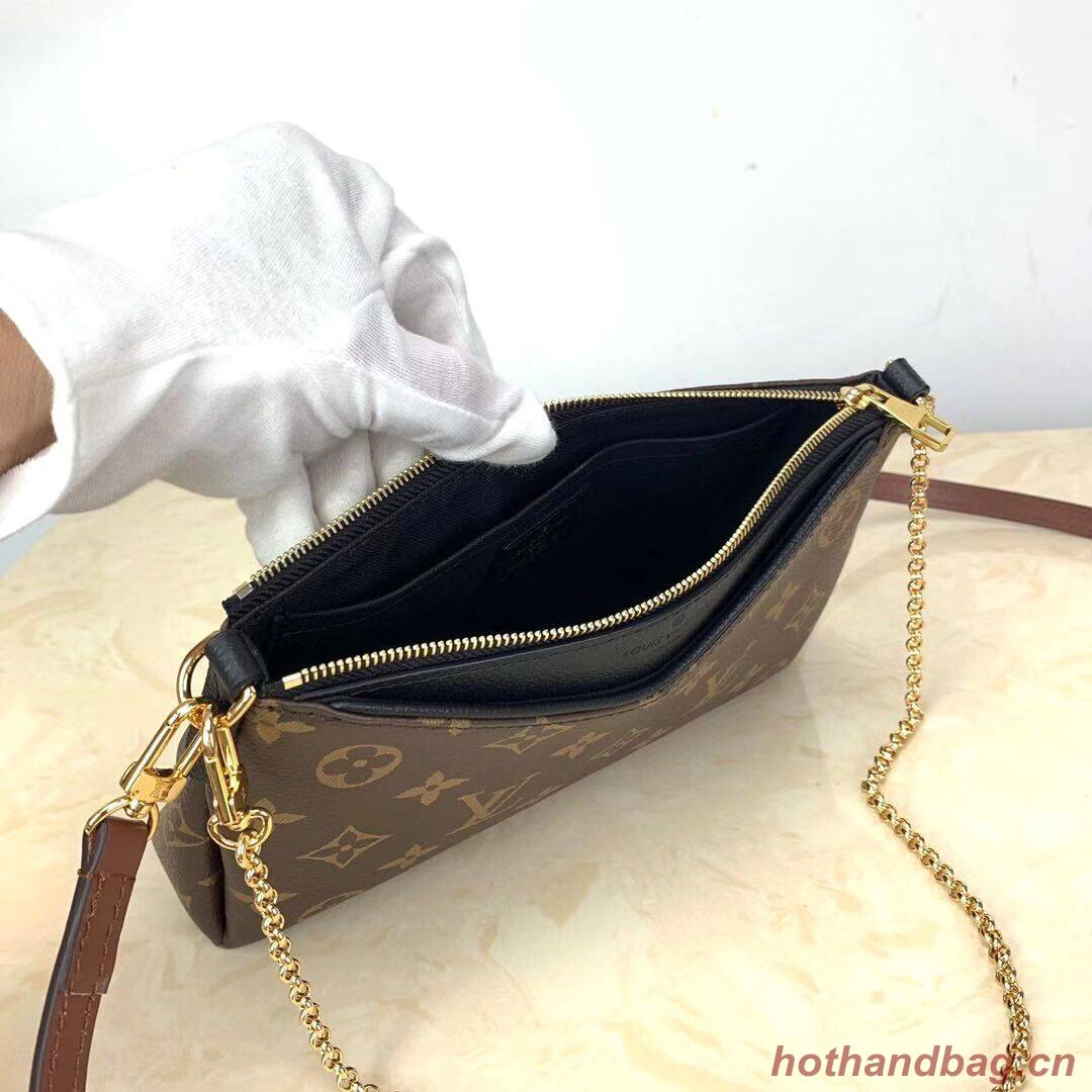 Louis Vuitton Monogram Canvas PALLAS Clutch Original Leather M41638 Black Louis Vuitton Monogram Canvas PALLAS Clutch Original Leather M41638 Black