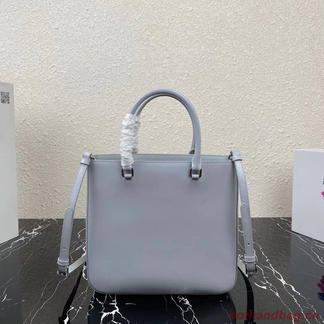 Prada brushed leather tote 1BA330 light grey Prada brushed leather tote 1BA330 light grey