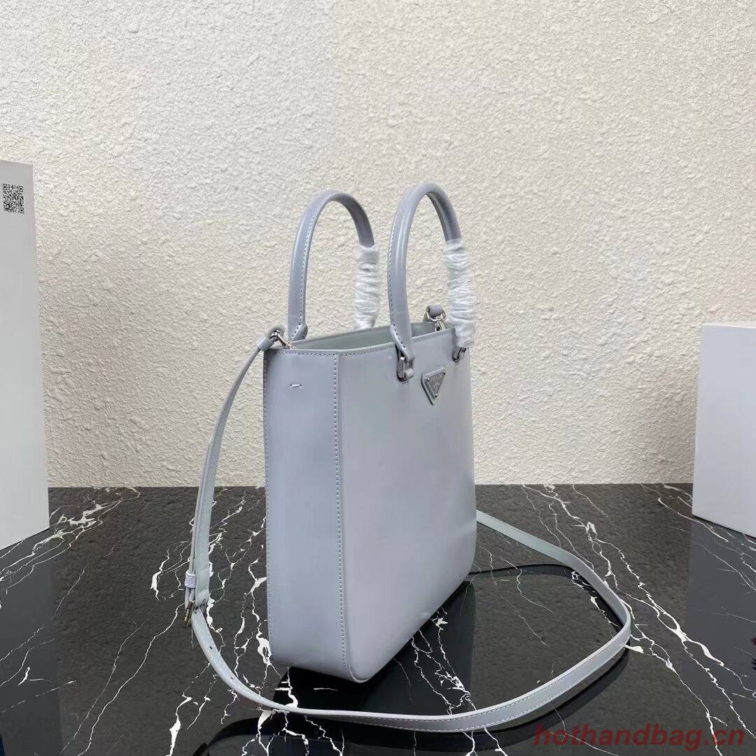 Prada brushed leather tote 1BA330 light grey Prada brushed leather tote 1BA330 light grey