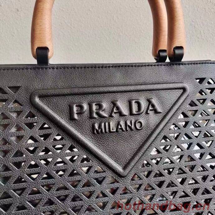 Prada leather tote bag 1AG405 black Prada leather tote bag 1AG405 black