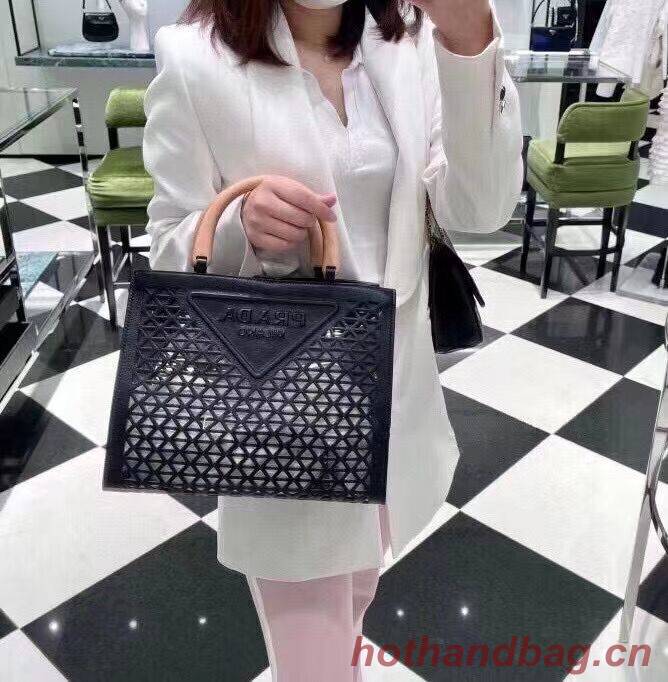 Prada leather tote bag 1AG405 black Prada leather tote bag 1AG405 black