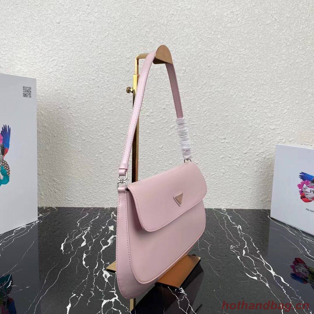 Prada Cleo brushed leather shoulder bag with flap 1BH276 pink Prada Cleo brushed leather shoulder bag with flap 1BH276 pink