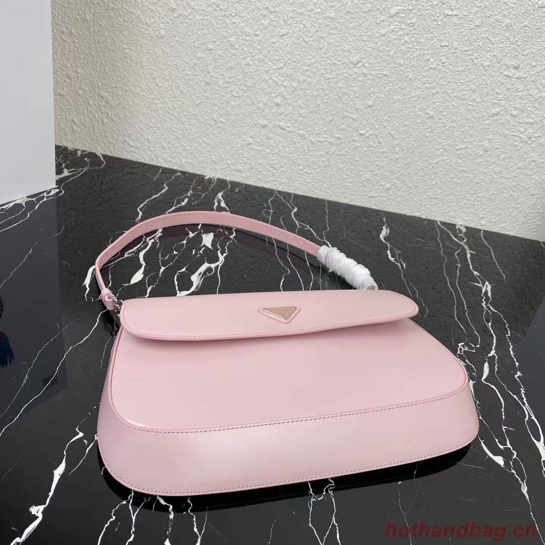 Prada Cleo brushed leather shoulder bag with flap 1BH276 pink Prada Cleo brushed leather shoulder bag with flap 1BH276 pink