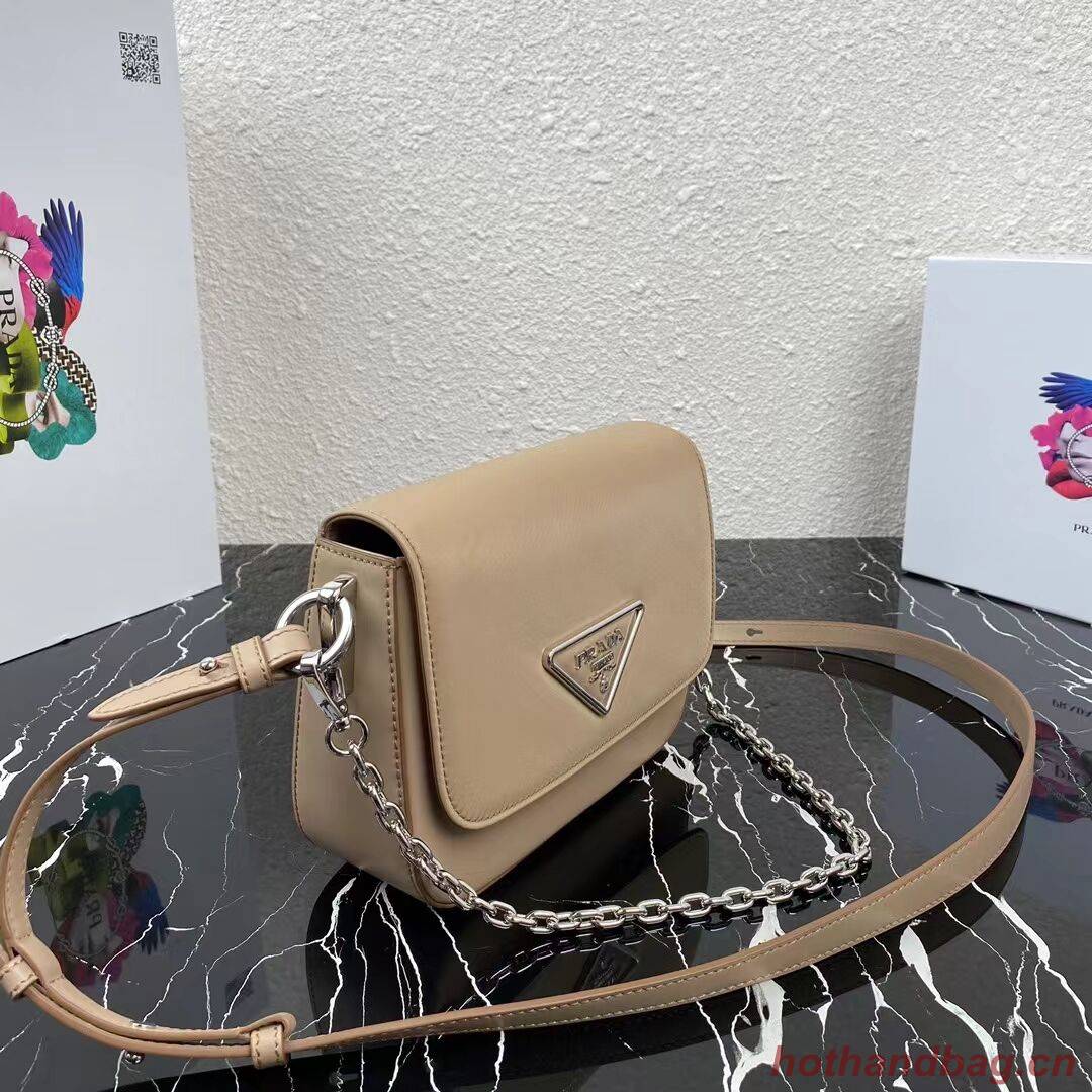 Prada Small brushed leather shoulder bag 1BA263 Biscuits Prada Small brushed leather shoulder bag 1BA263 Biscuits