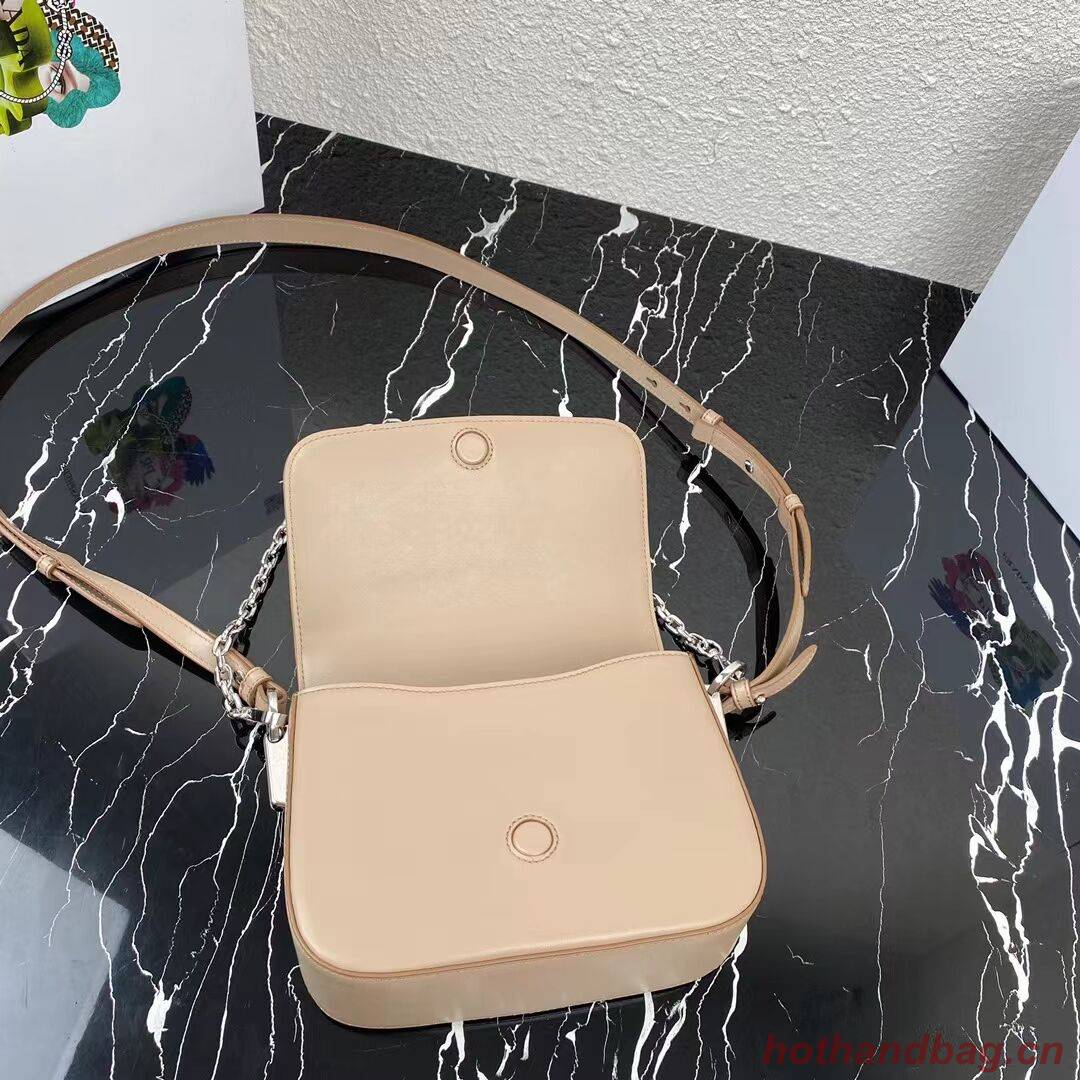 Prada Small brushed leather shoulder bag 1BA263 Biscuits Prada Small brushed leather shoulder bag 1BA263 Biscuits