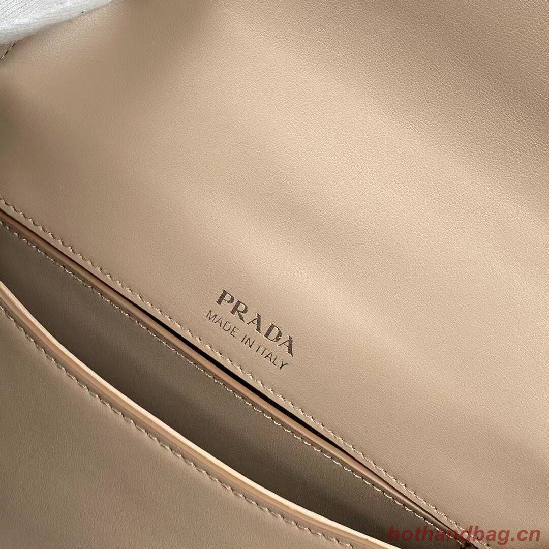 Prada Small brushed leather shoulder bag 1BA263 Biscuits Prada Small brushed leather shoulder bag 1BA263 Biscuits