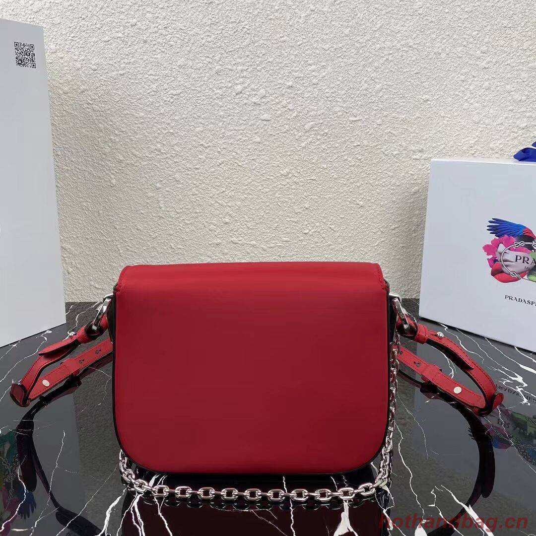 Prada Small brushed leather shoulder bag 1BA263 red Prada Small brushed leather shoulder bag 1BA263 red