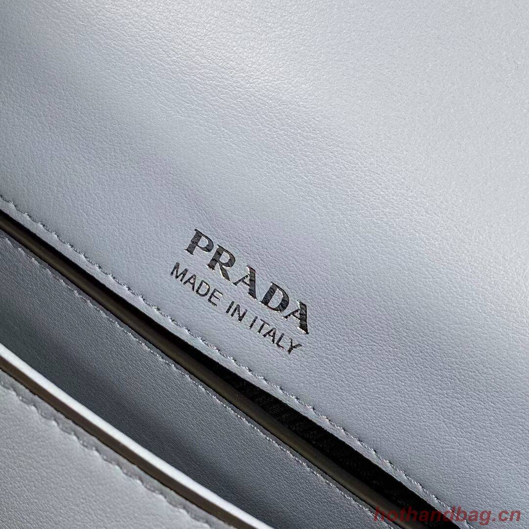 Prada Small brushed leather shoulder bag 1BA263 sky blue Prada Small brushed leather shoulder bag 1BA263 sky blue