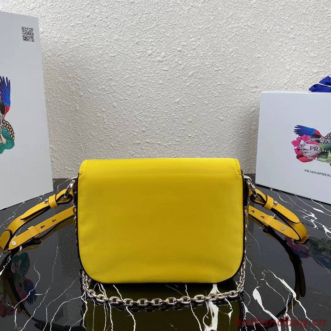 Prada Small brushed leather shoulder bag 1BA263 yellow Prada Small brushed leather shoulder bag 1BA263 yellow