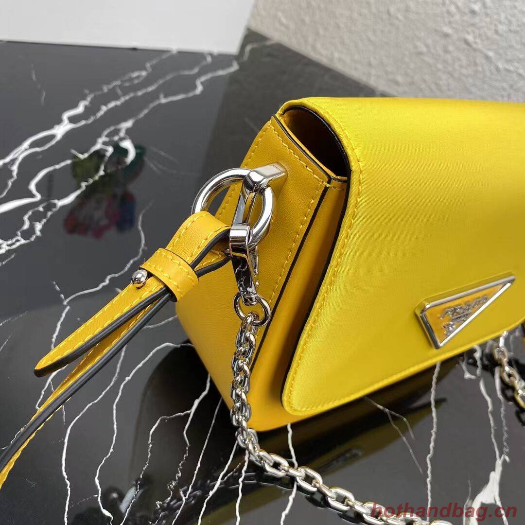 Prada Small brushed leather shoulder bag 1BA263 yellow Prada Small brushed leather shoulder bag 1BA263 yellow