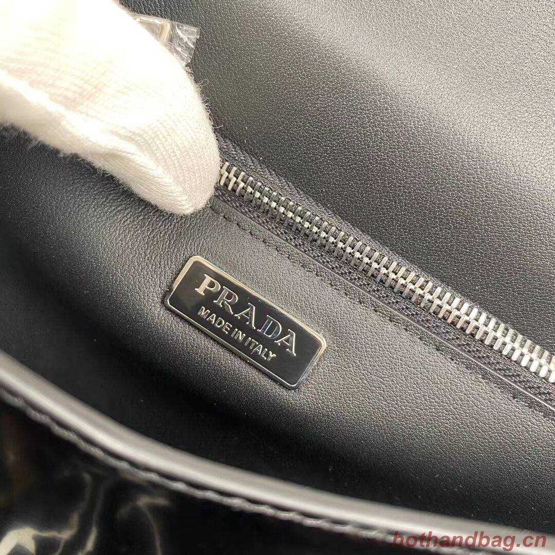 Prada Small brushed leather shoulder bag 1BH307 black Prada Small brushed leather shoulder bag 1BH307 black