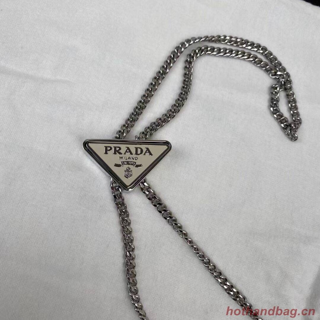 Prada Small brushed leather shoulder bag 1BH307 white Prada Small brushed leather shoulder bag 1BH307 white