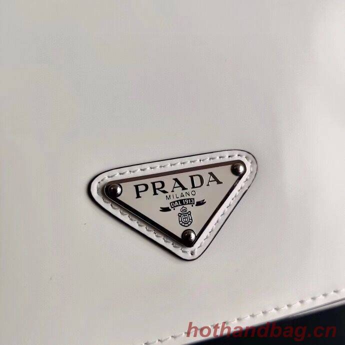 Prada Small brushed leather shoulder bag 1BH308 white Prada Small brushed leather shoulder bag 1BH308 white