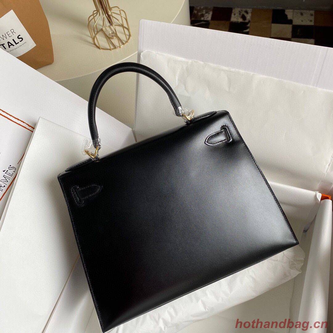 Hermes Kelly 28cm Shoulder Bags Smooth Leather KL28 Black Hermes Kelly 28cm Shoulder Bags Smooth Leather KL28 Black