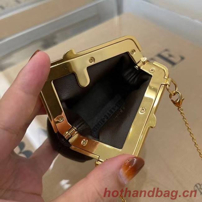 Fendi Original Leather Mini Clutch Bag 56831 Dark brown