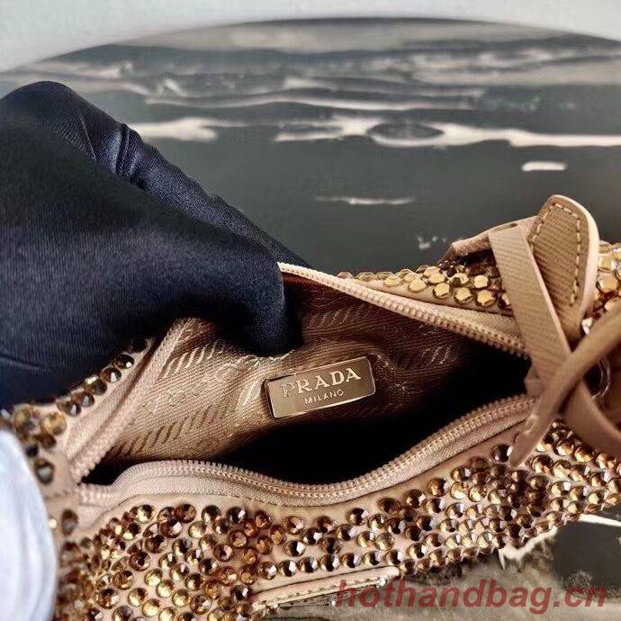 Prada Satin mini-bag with artificial crystals 1BE515 Biscuits Prada Satin mini-bag with artificial crystals 1BE515 Biscuits