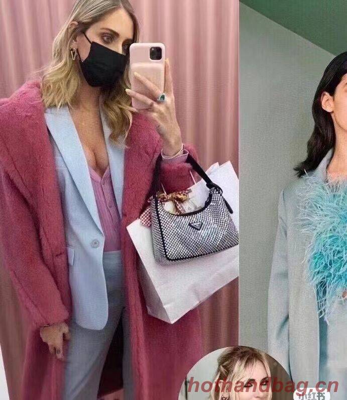 Prada Satin mini-bag with artificial crystals 1BE515Z black Prada Satin mini-bag with artificial crystals 1BE515Z black