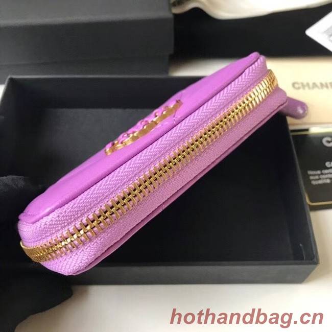 Chanel 19 Zip Card bag AP0949 Lavender