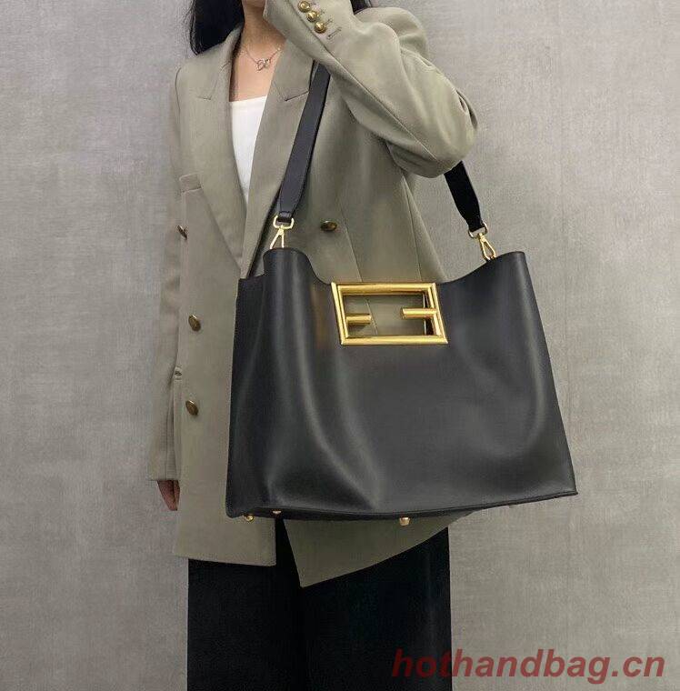 FENDI WAY MEDIUM black leather bag 8BH391AAI FENDI WAY MEDIUM black leather bag 8BH391AAI