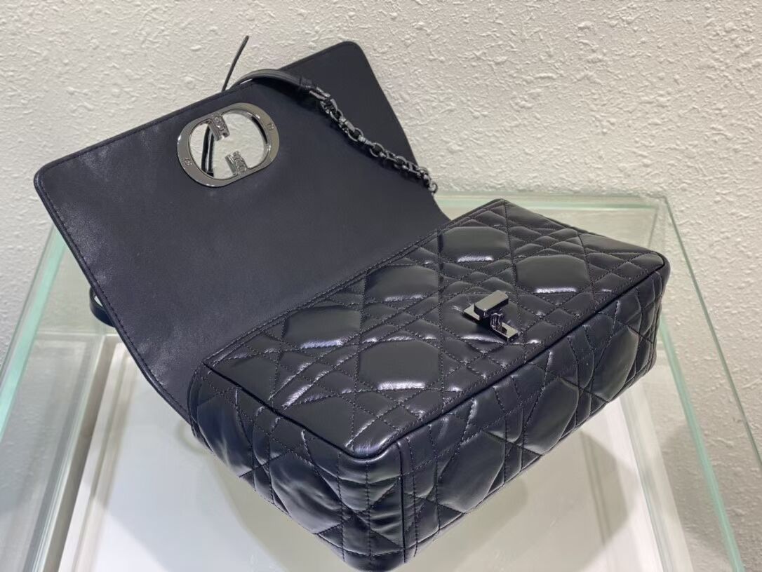 LARGE DIOR CARO BAG Gradient Cannage Lambskin M9243E black LARGE DIOR CARO BAG Gradient Cannage Lambskin M9243E black