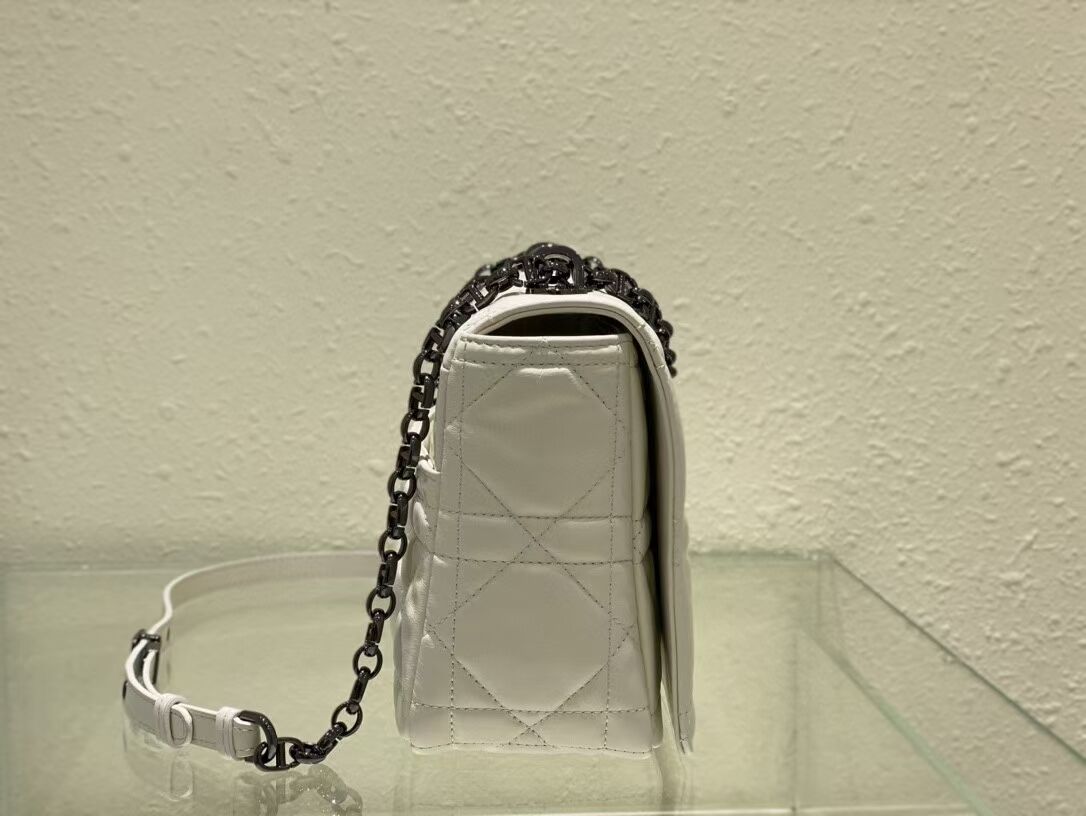 LARGE DIOR CARO BAG Gradient Cannage Lambskin M9243E white LARGE DIOR CARO BAG Gradient Cannage Lambskin M9243E white