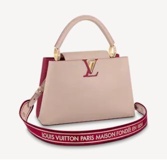 Louis Vuitton CAPUCINES MM M58608 Eggshell&Lie de Vin Red Louis Vuitton CAPUCINES MM M58608 Eggshell&Lie de Vin Red