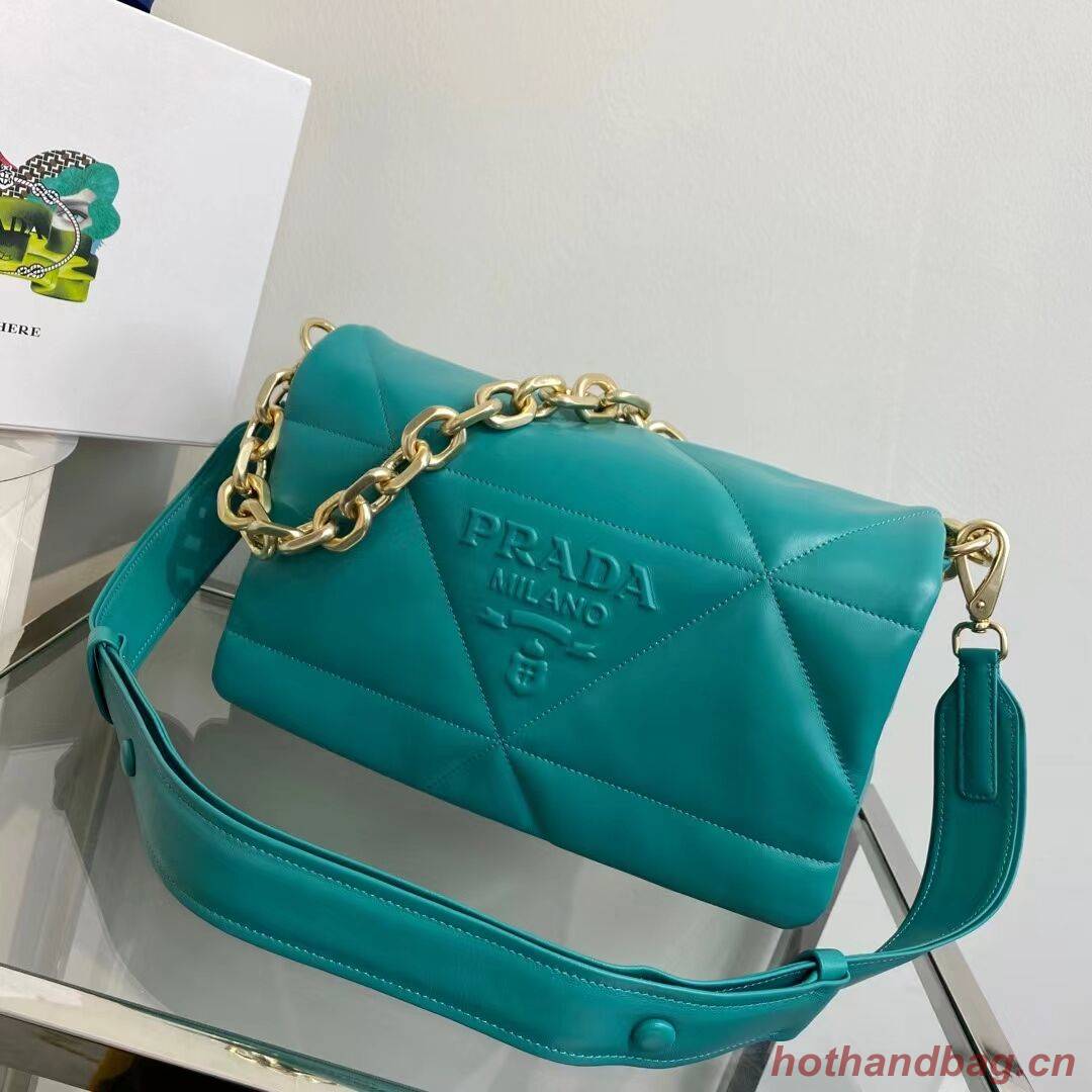 Prada Padded nappa leather shoulder bag 1BD306 blue Prada Padded nappa leather shoulder bag 1BD306 blue