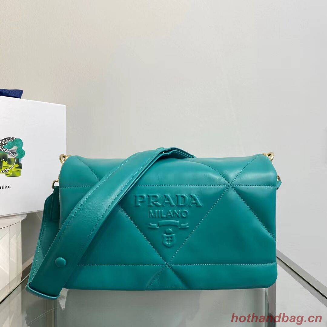 Prada Padded nappa leather shoulder bag 1BD306 blue Prada Padded nappa leather shoulder bag 1BD306 blue