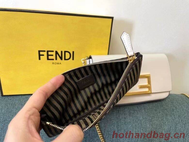 FENDI WALLET ON CHAIN WITH POUCHES leather mini-bag 8BS032 white FENDI WALLET ON CHAIN WITH POUCHES leather mini-bag 8BS032 white