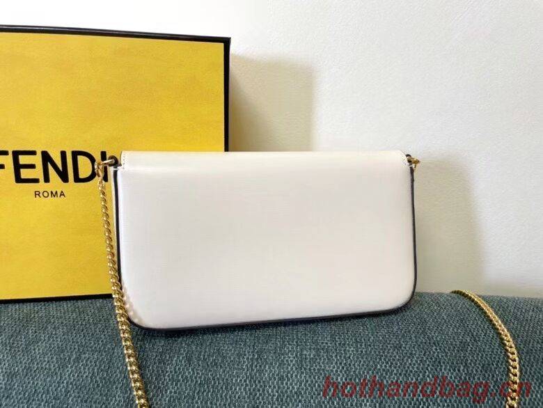 FENDI WALLET ON CHAIN WITH POUCHES leather mini-bag 8BS032 white FENDI WALLET ON CHAIN WITH POUCHES leather mini-bag 8BS032 white