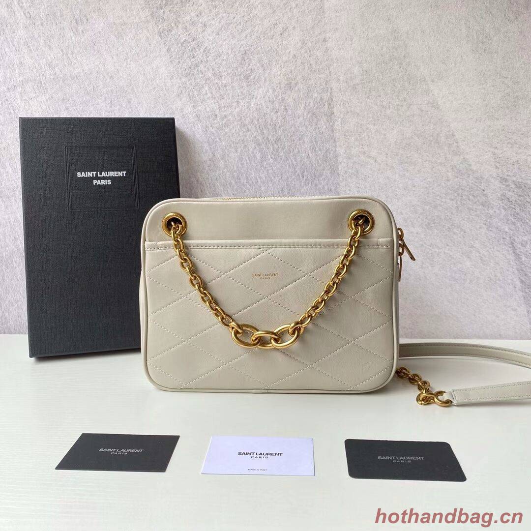 YSL LE MAILLON SMALL CHAIN BAG IN QUILTED LAMBSKIN 6693081 BLANC VINTAGE YSL LE MAILLON SMALL CHAIN BAG IN QUILTED LAMBSKIN 6693081 BLANC VINTAGE