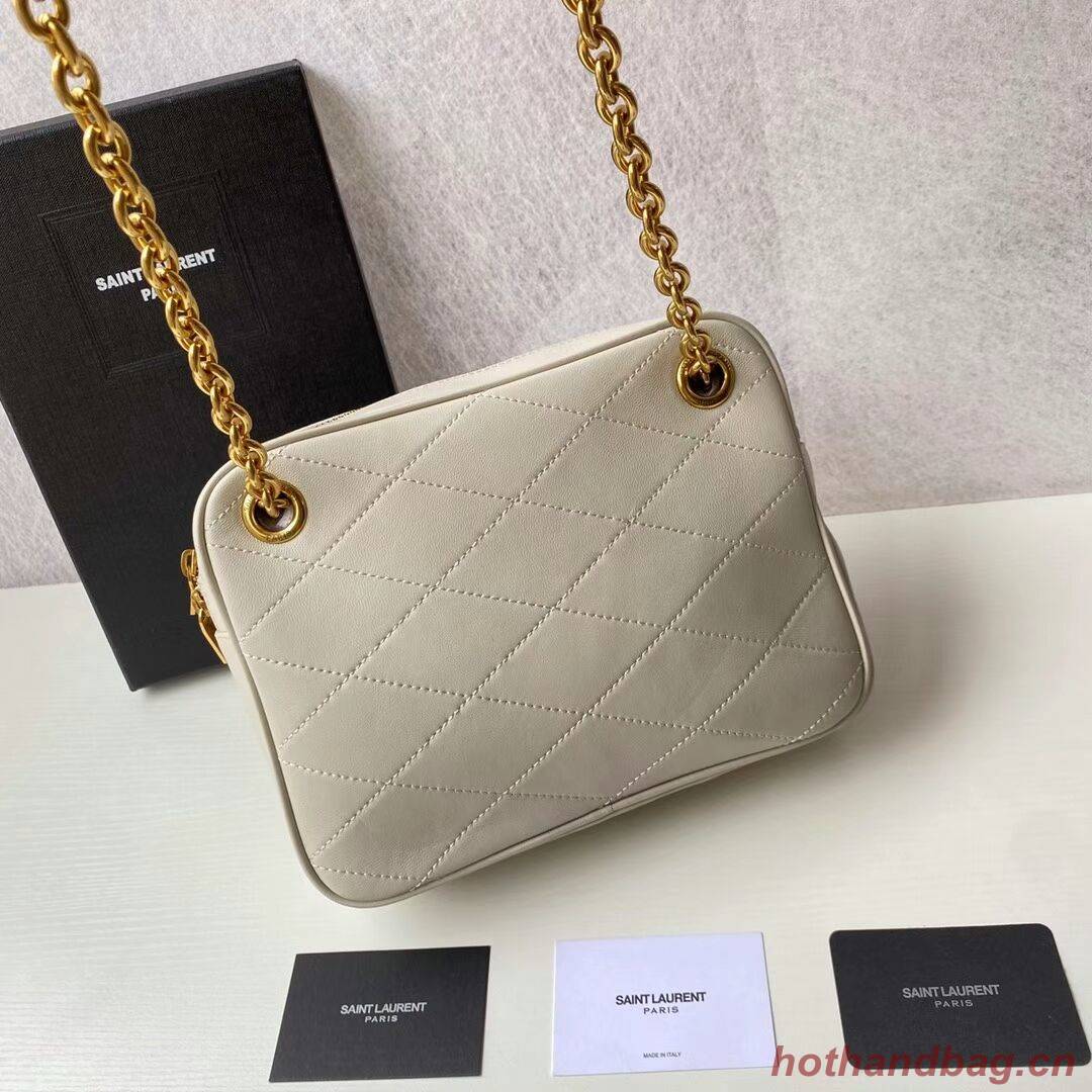 YSL LE MAILLON SMALL CHAIN BAG IN QUILTED LAMBSKIN 6693081 BLANC VINTAGE YSL LE MAILLON SMALL CHAIN BAG IN QUILTED LAMBSKIN 6693081 BLANC VINTAGE