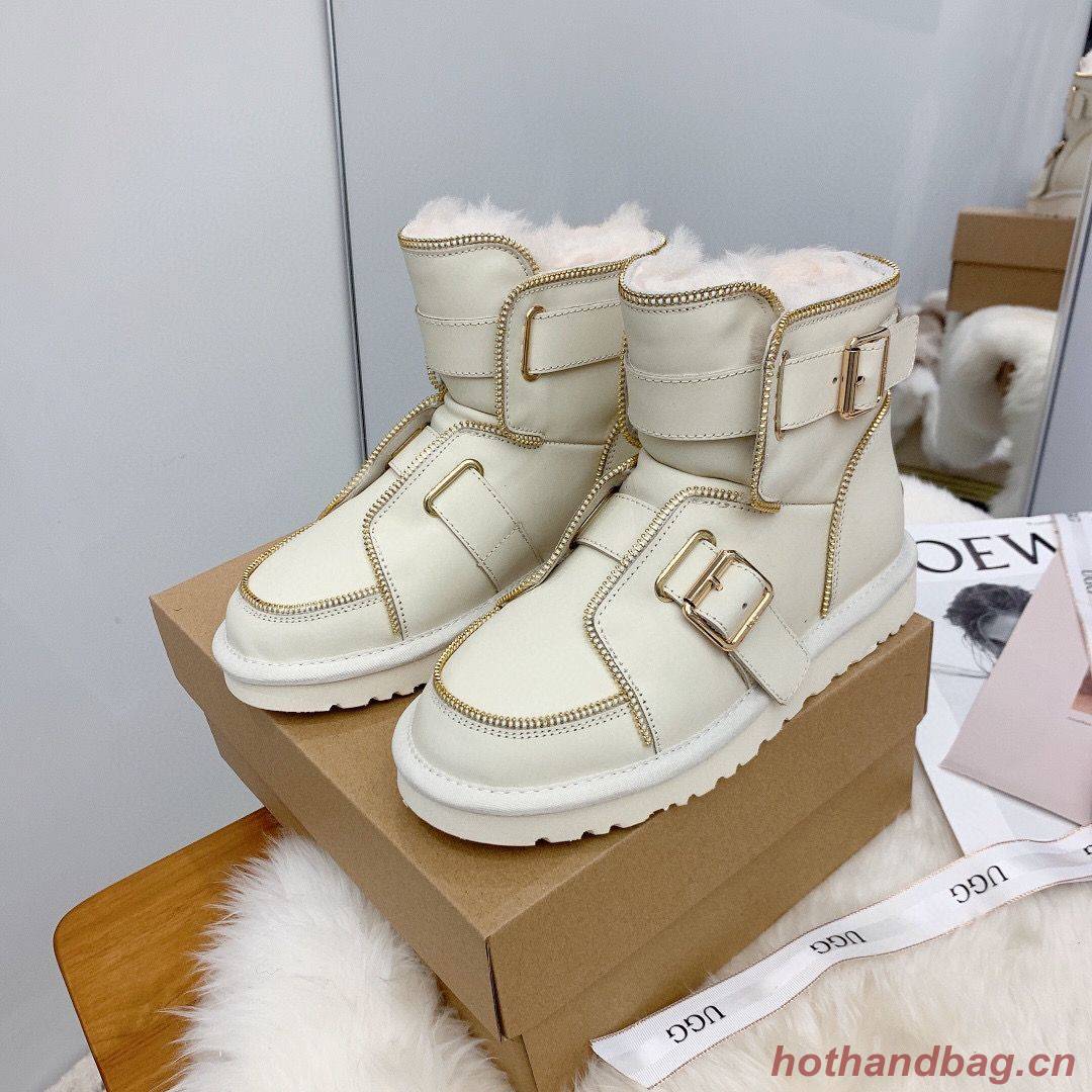 UGG Locomotive Boots Original Leather Full Wool Shoes UGG10360 White UGG Locomotive Boots Original Leather Full Wool Shoes UGG10360 White