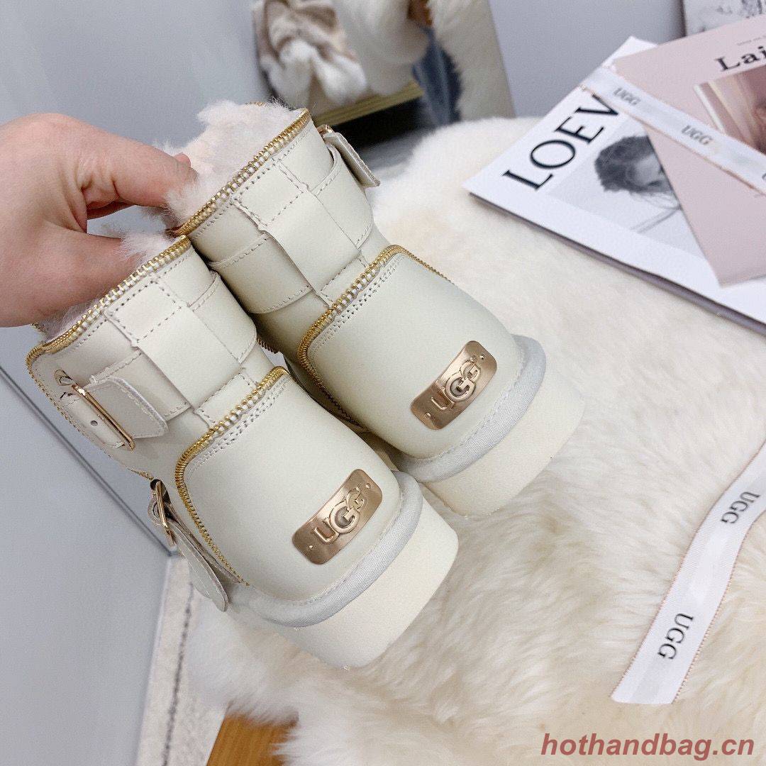 UGG Locomotive Boots Original Leather Full Wool Shoes UGG10360 White UGG Locomotive Boots Original Leather Full Wool Shoes UGG10360 White