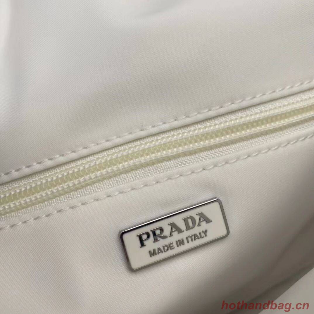 Prada Re-Nylon and nappa leather shoulder bag 1BM313 white Prada Re-Nylon and nappa leather shoulder bag 1BM313 white