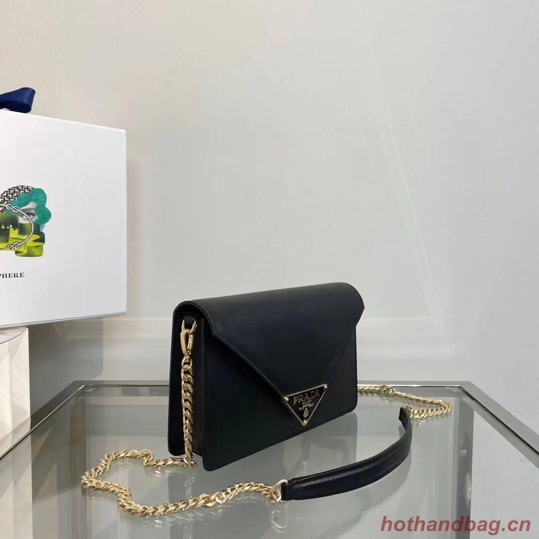 Prada Saffiano leather Identity shoulder bag 1BM318 black