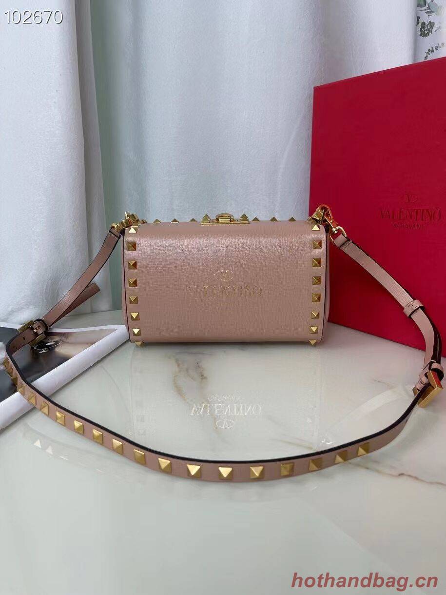 VALENTINO GARAVANI Rockstud Alcove Grain calf shoulder bag V0189 pink VALENTINO GARAVANI Rockstud Alcove Grain calf shoulder bag V0189 pink