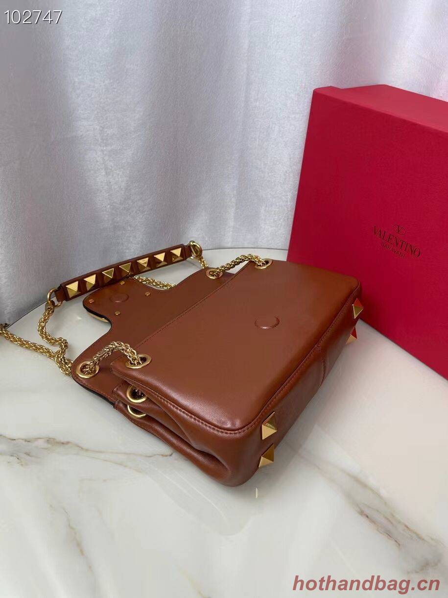 VALENTINO GARAVANI Stud Sign nappa Shoulder Bag NL098 caramel VALENTINO GARAVANI Stud Sign nappa Shoulder Bag NL098 caramel