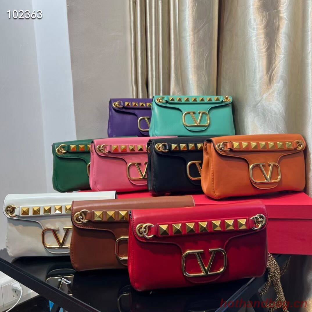 VALENTINO GARAVANI Stud Sign nappa Shoulder Bag NL098 caramel VALENTINO GARAVANI Stud Sign nappa Shoulder Bag NL098 caramel