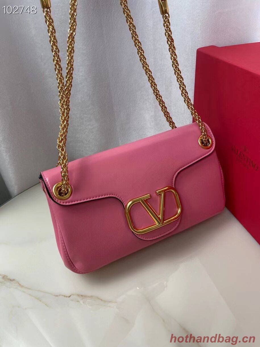 VALENTINO GARAVANI Stud Sign nappa Shoulder Bag NL098 pink VALENTINO GARAVANI Stud Sign nappa Shoulder Bag NL098 pink