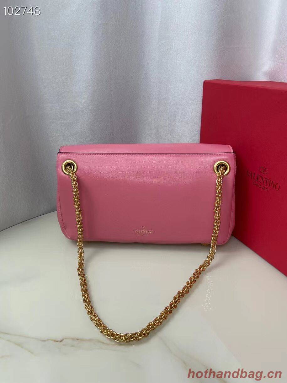 VALENTINO GARAVANI Stud Sign nappa Shoulder Bag NL098 pink VALENTINO GARAVANI Stud Sign nappa Shoulder Bag NL098 pink